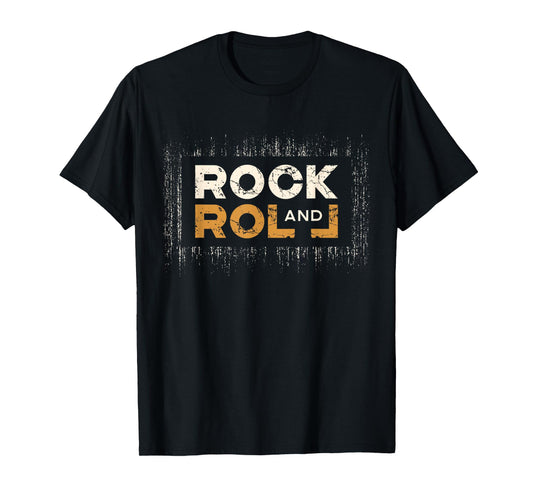 Rock & Roll Distressed Washed Rocker Concert T-Shirt