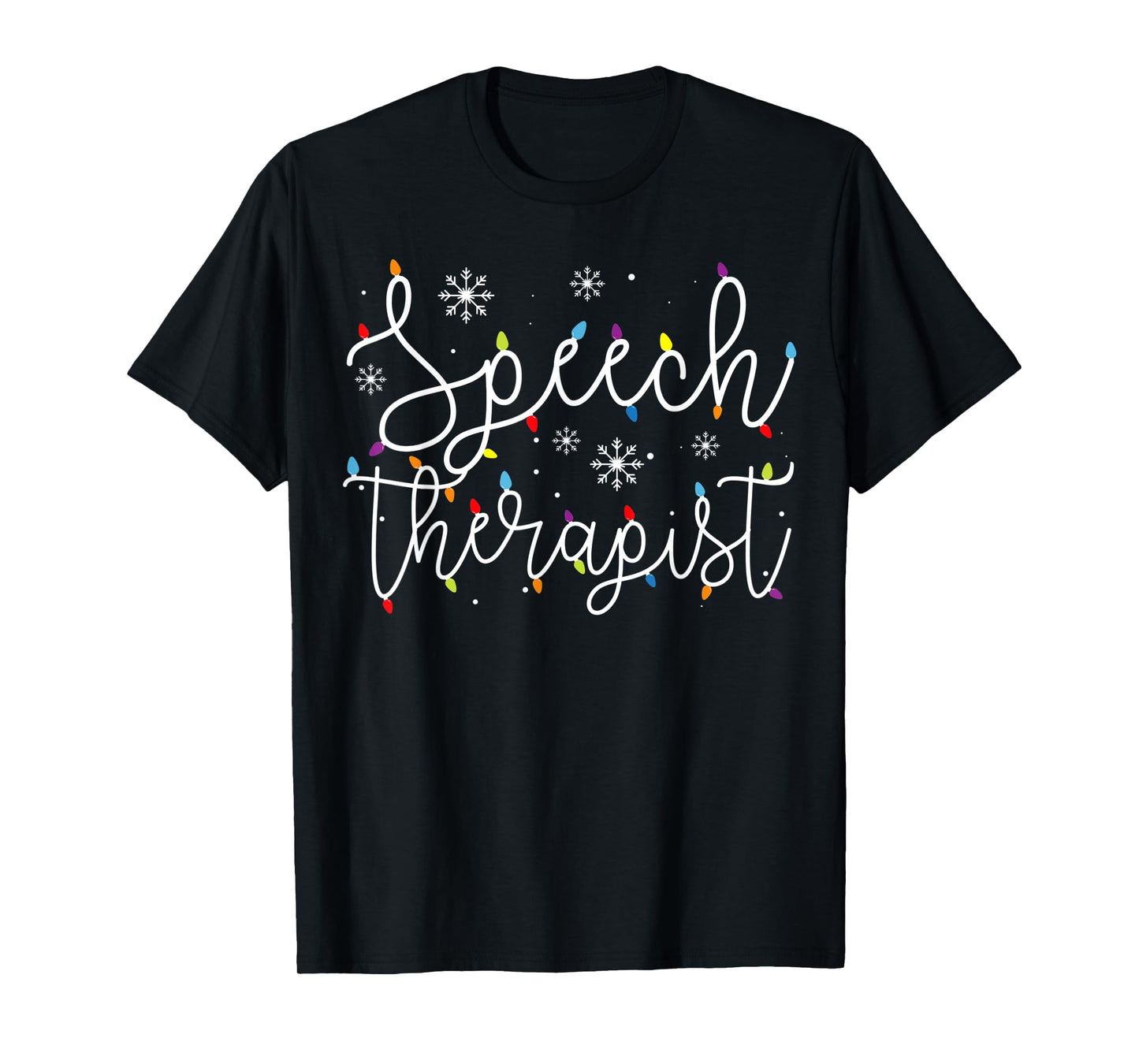 Cute Christmas Speech Therapist X-mas Light Festive SLP T-Shirt