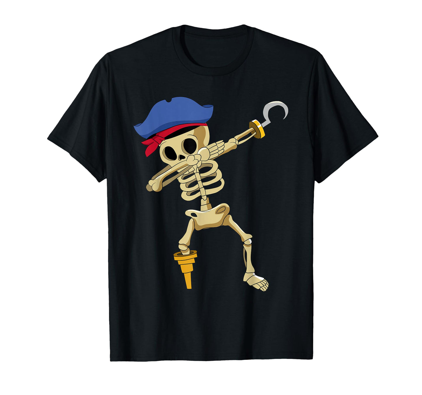 Caribbean Buccaneer Sea Thief Boy Dabbing Skeleton Pirate T-Shirt