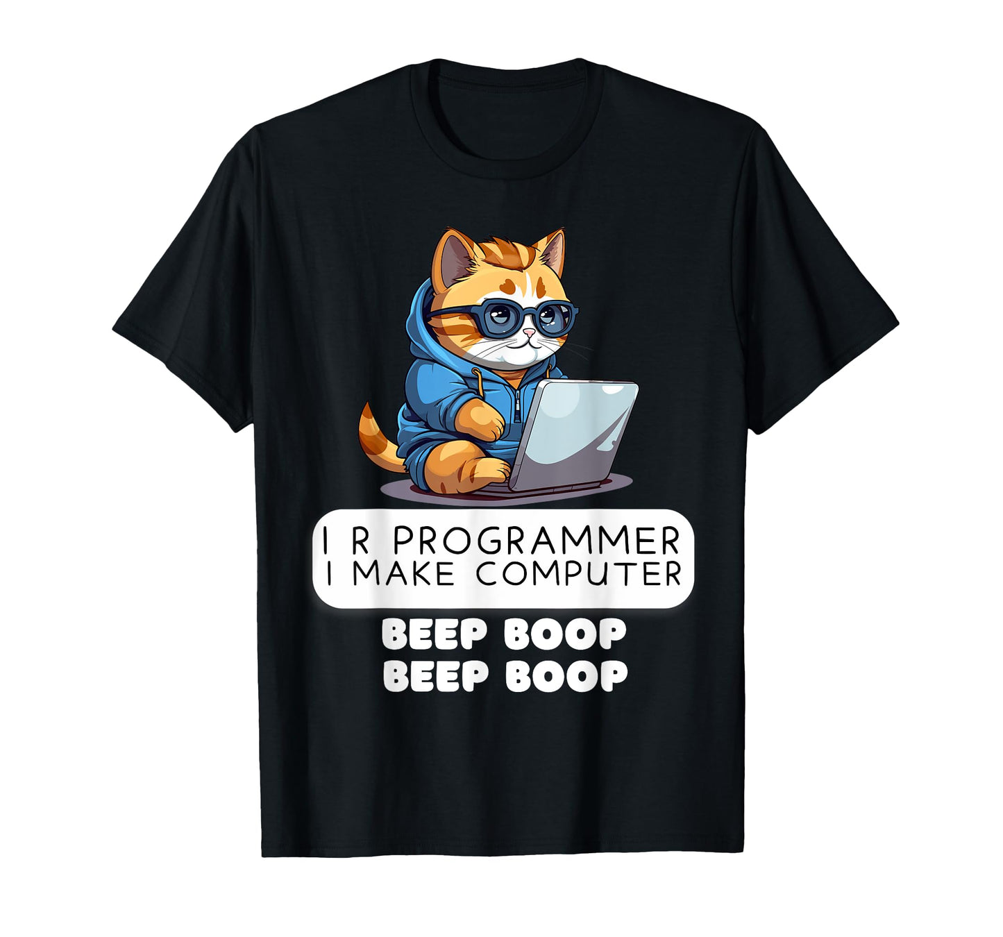 I R Programmer I Make Computer Beep Funny Cat Lover IT Tech T-Shirt