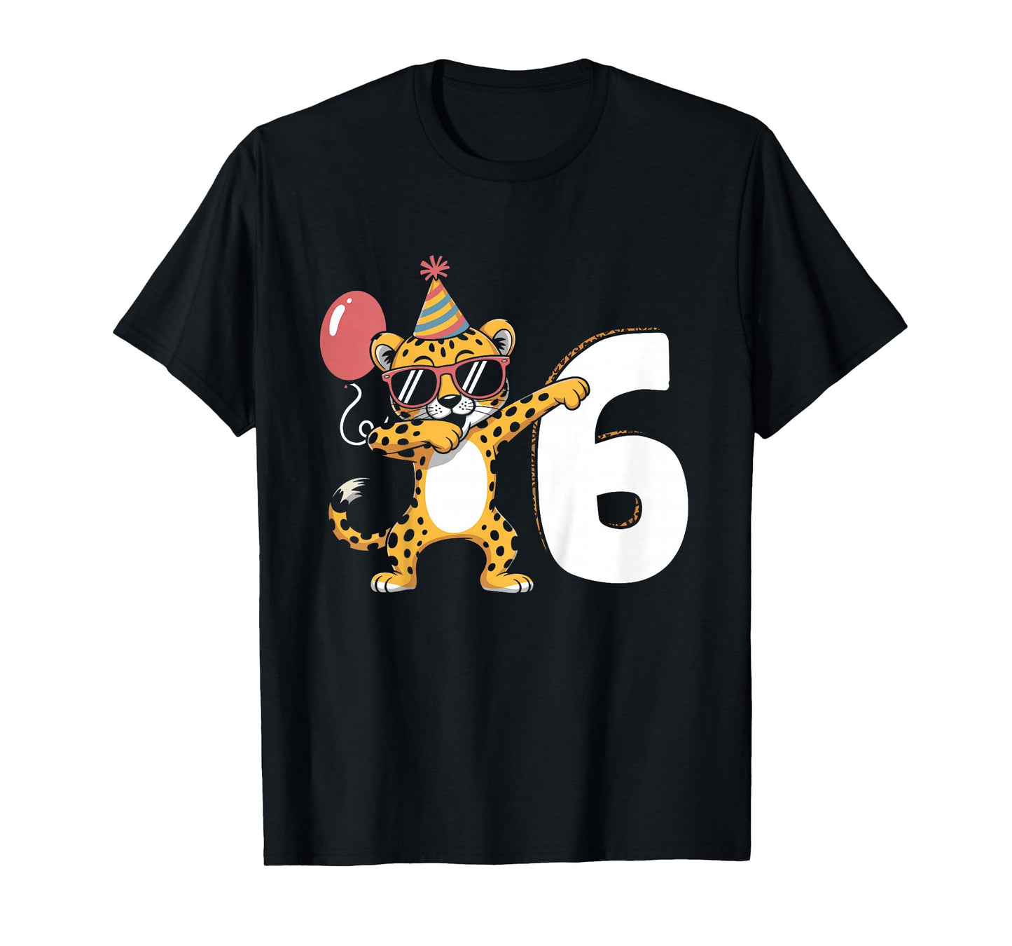 Dabbing Cheetah 6th Birthday Boy T-Shirt