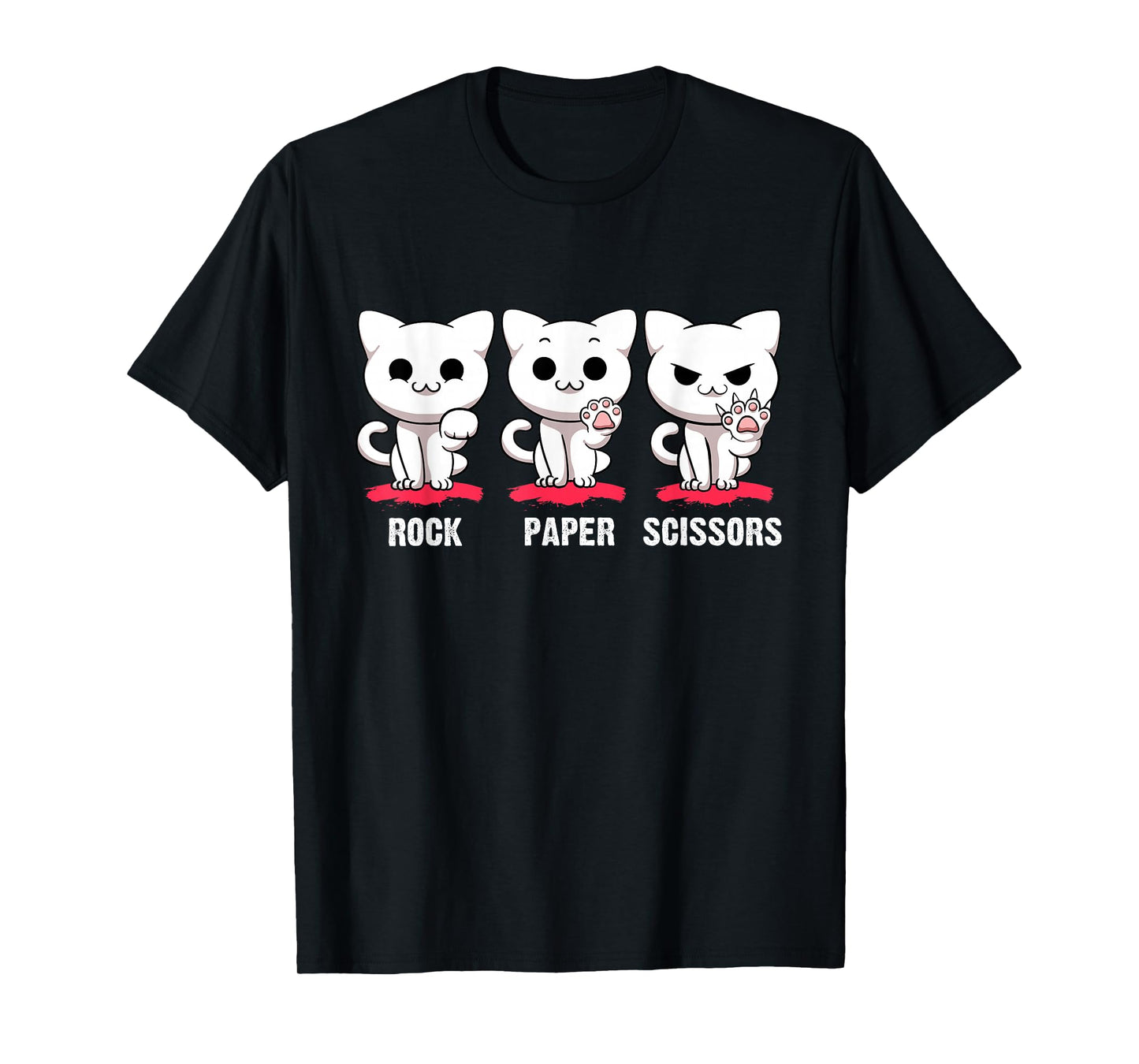 Cat Rock Paper Scissors Cute Cat Paws Funny Cat Kitty Lover T-Shirt