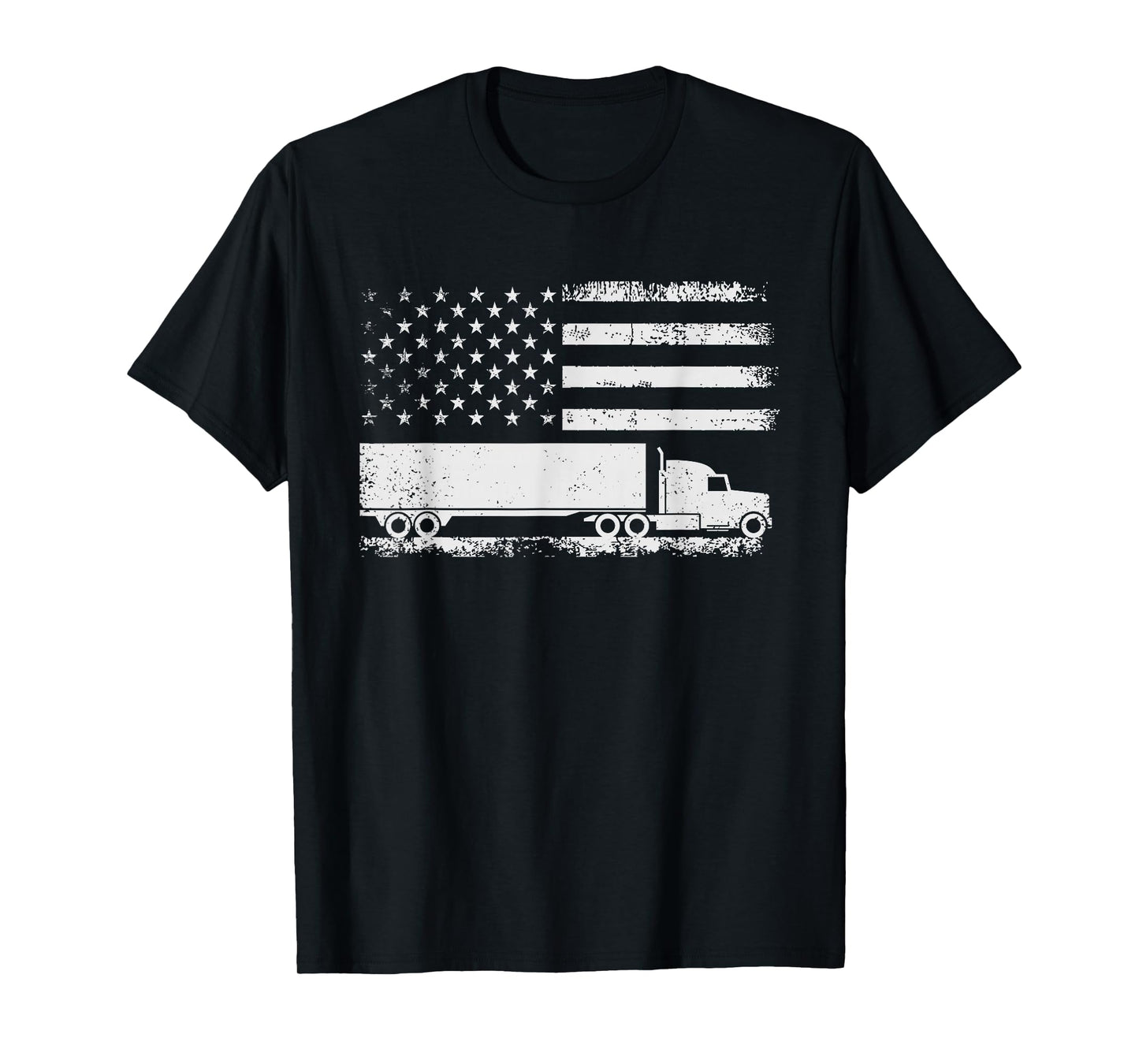 US American Flag Semi Truck Driver Patriotic Trucker T-Shirt