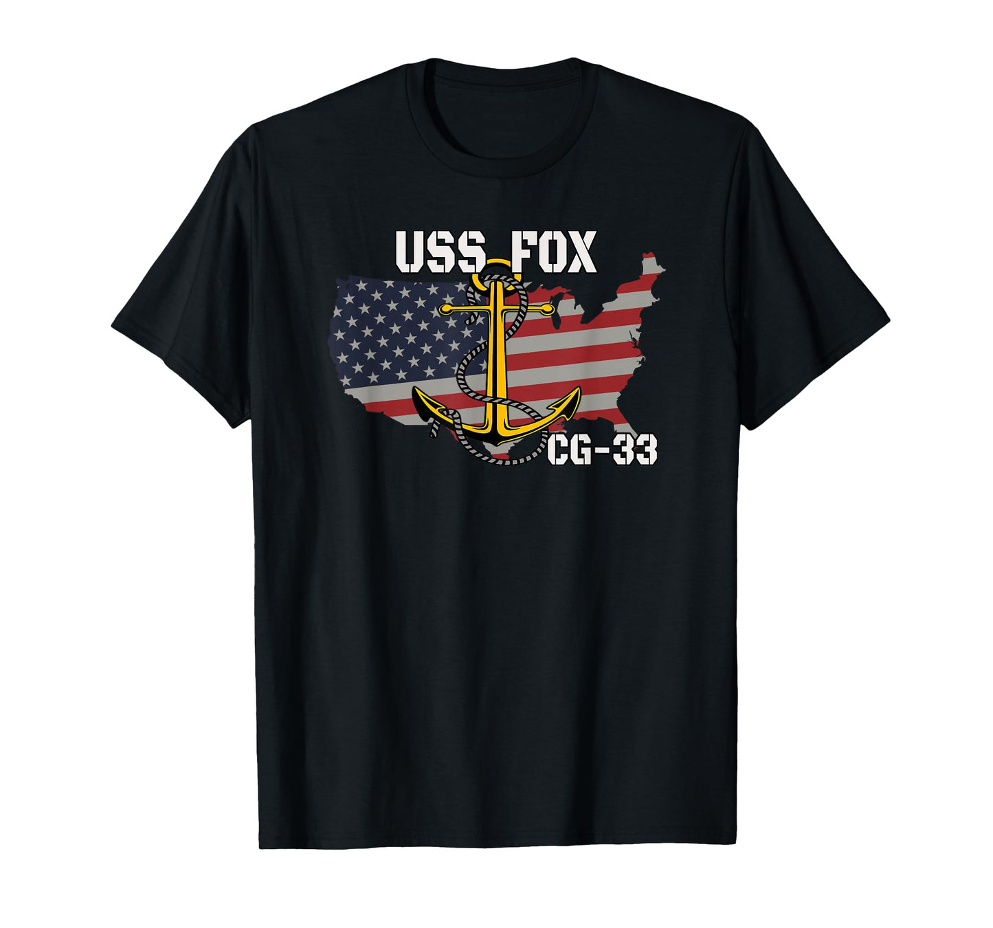 USS Fox CG-33 Cruiser Veterans Day Son Father Grandpa Dad T-Shirt