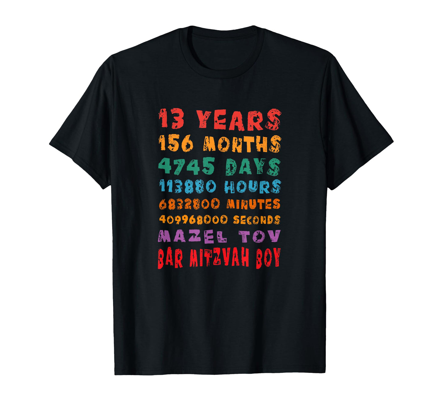13-Year-Old 13th Birthday Bar Mitzvah Boy Mazel Tov Jewish T-Shirt