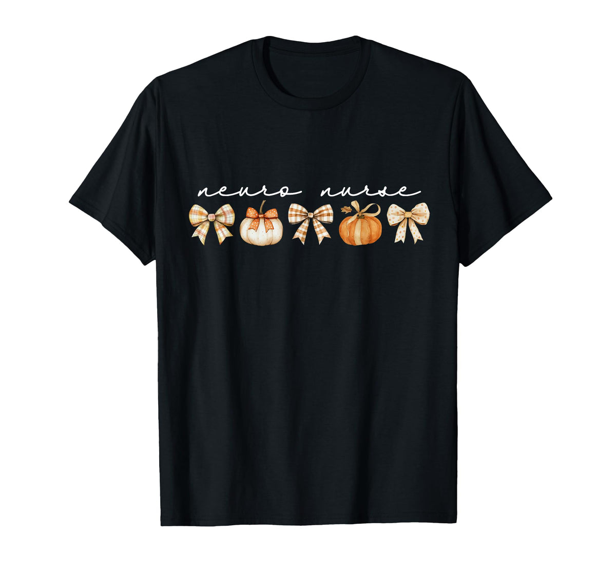 Neuro Nurse Pumpkin Coquette Bow Fall Neurology Halloween T-Shirt
