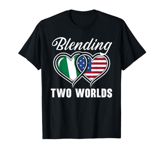 Half Nigerian Half American USA Flag Nigeria America T-Shirt