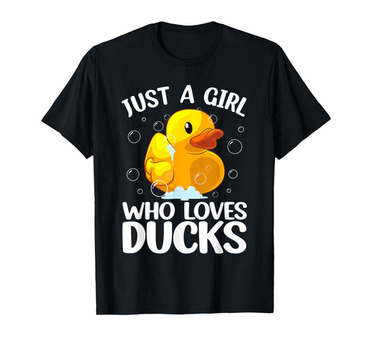 Cute Duck Art For Girls Women Kids Youth Rubber Duck Lover T-Shirt
