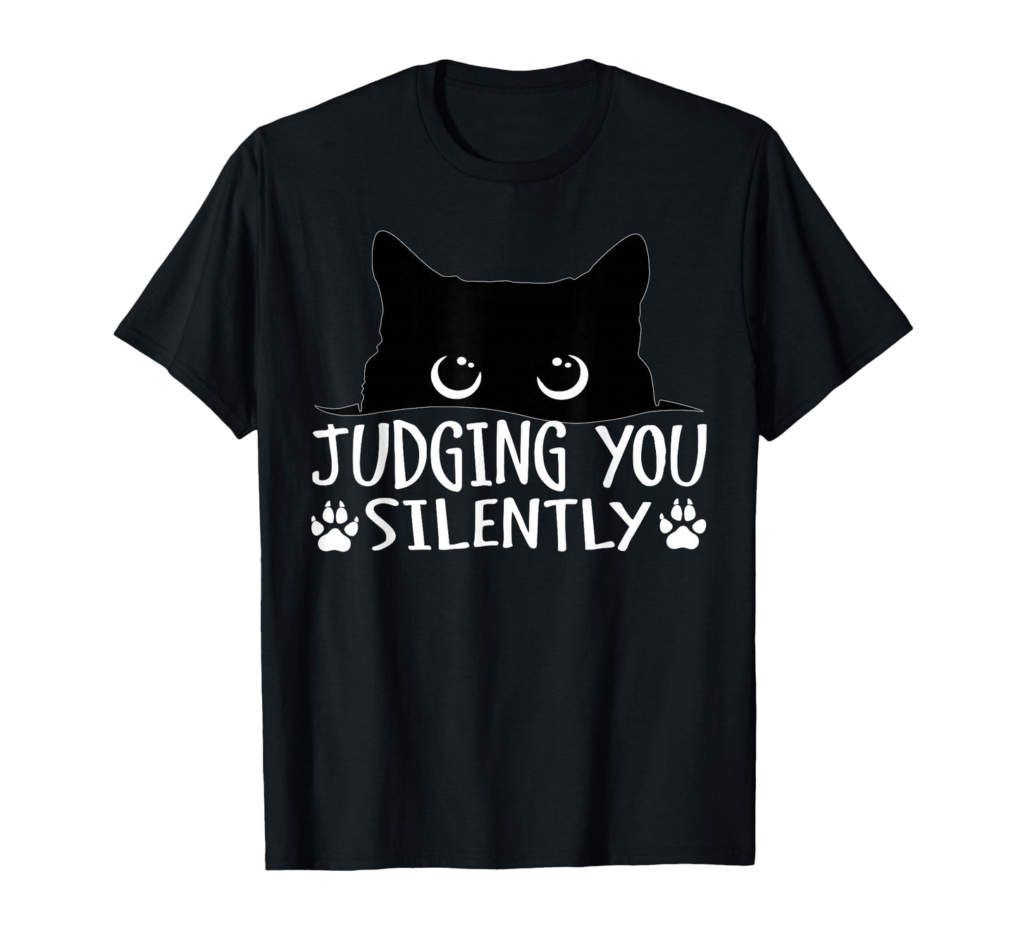 Funny Black Cat Judging You Silently Sarcastic Cat T-Shirt