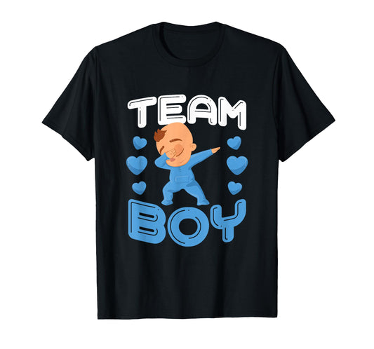 Cool Team Boy Gender Reveal Dabbing White Baby It's A Boy T-Shirt