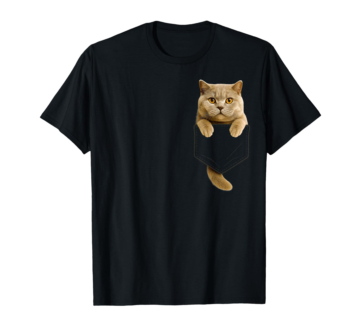 British Shorthair Cat Pocket Gifts Cat Mom Cat Dad Cat Lover T-Shirt