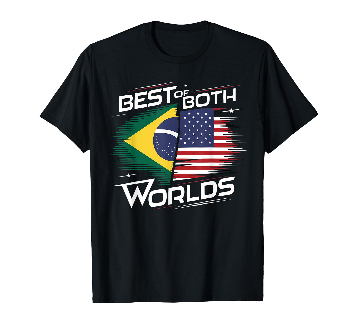 Half Brazilian Half American USA Flag Brazil America T-Shirt