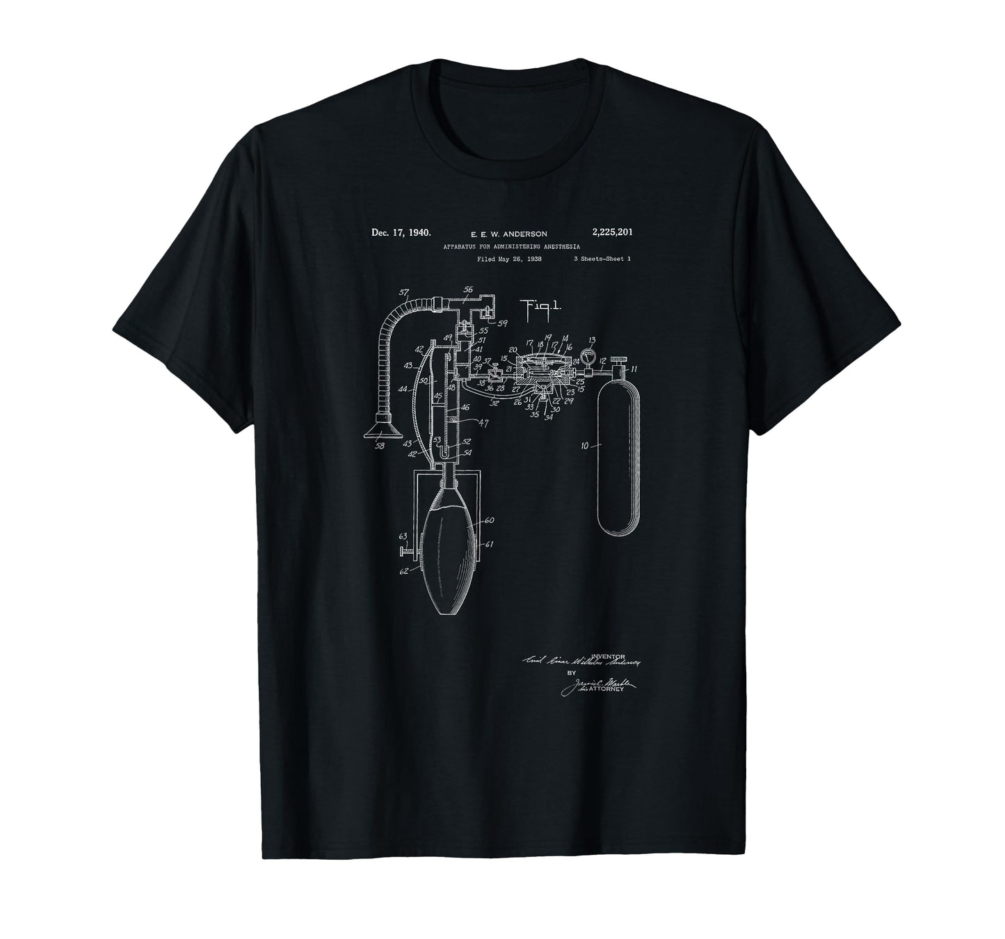 Apparatus for administering anesthesia patent t-shirt T-Shirt