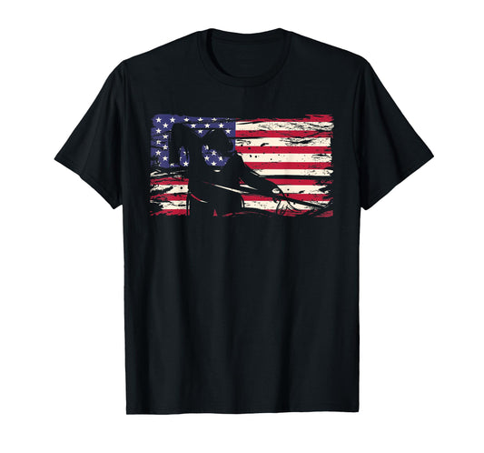 American Flag with Billiard Player Women Men T-Shirt
