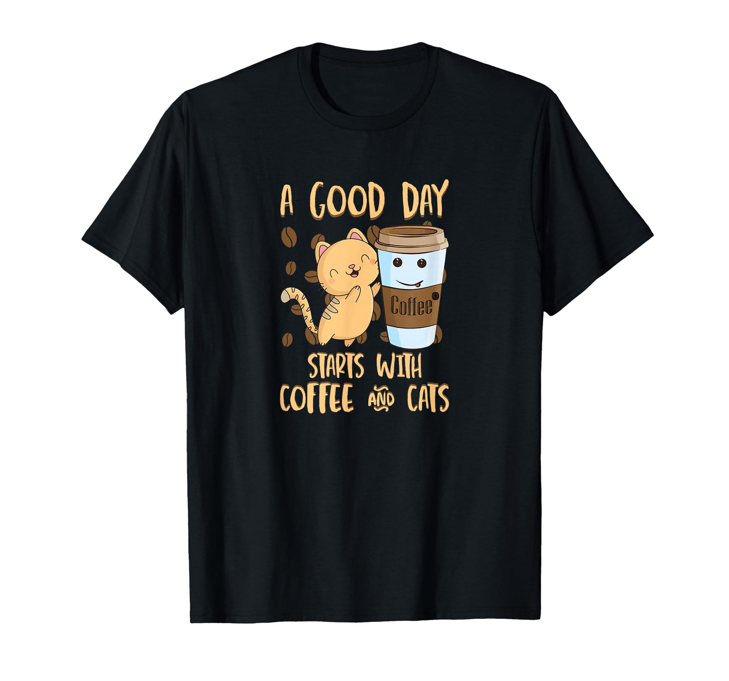 Cats Coffee Tee A Good Day Starts With Coffee Cats T-Shirt