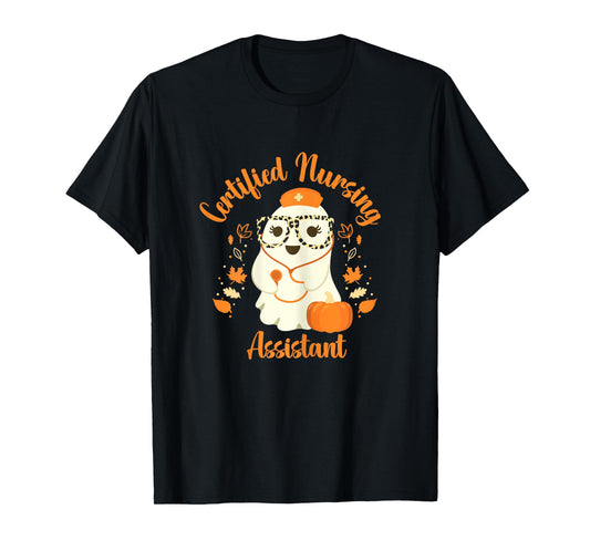 Certified Nursing Assistant CNA Ghost Halloween Nurse T-Shirt