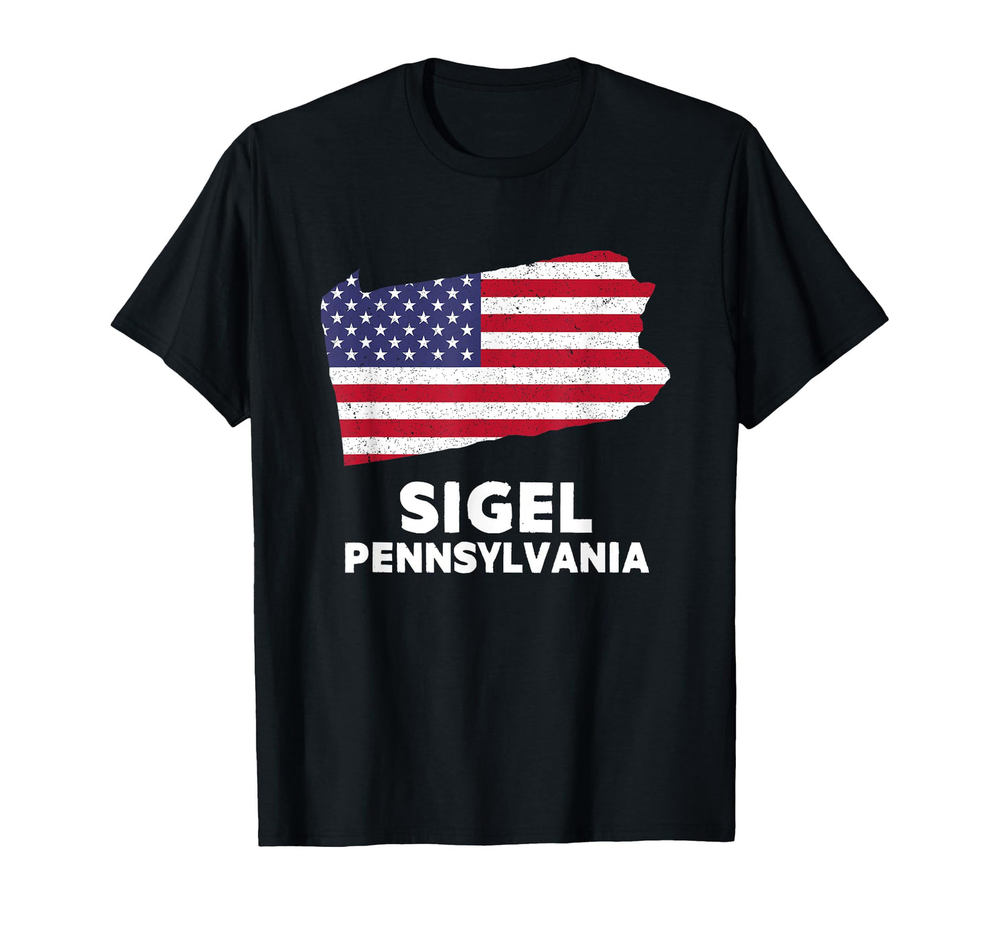 Distressed Patriotic USA Flag Sigel, Pennsylvania T-Shirt