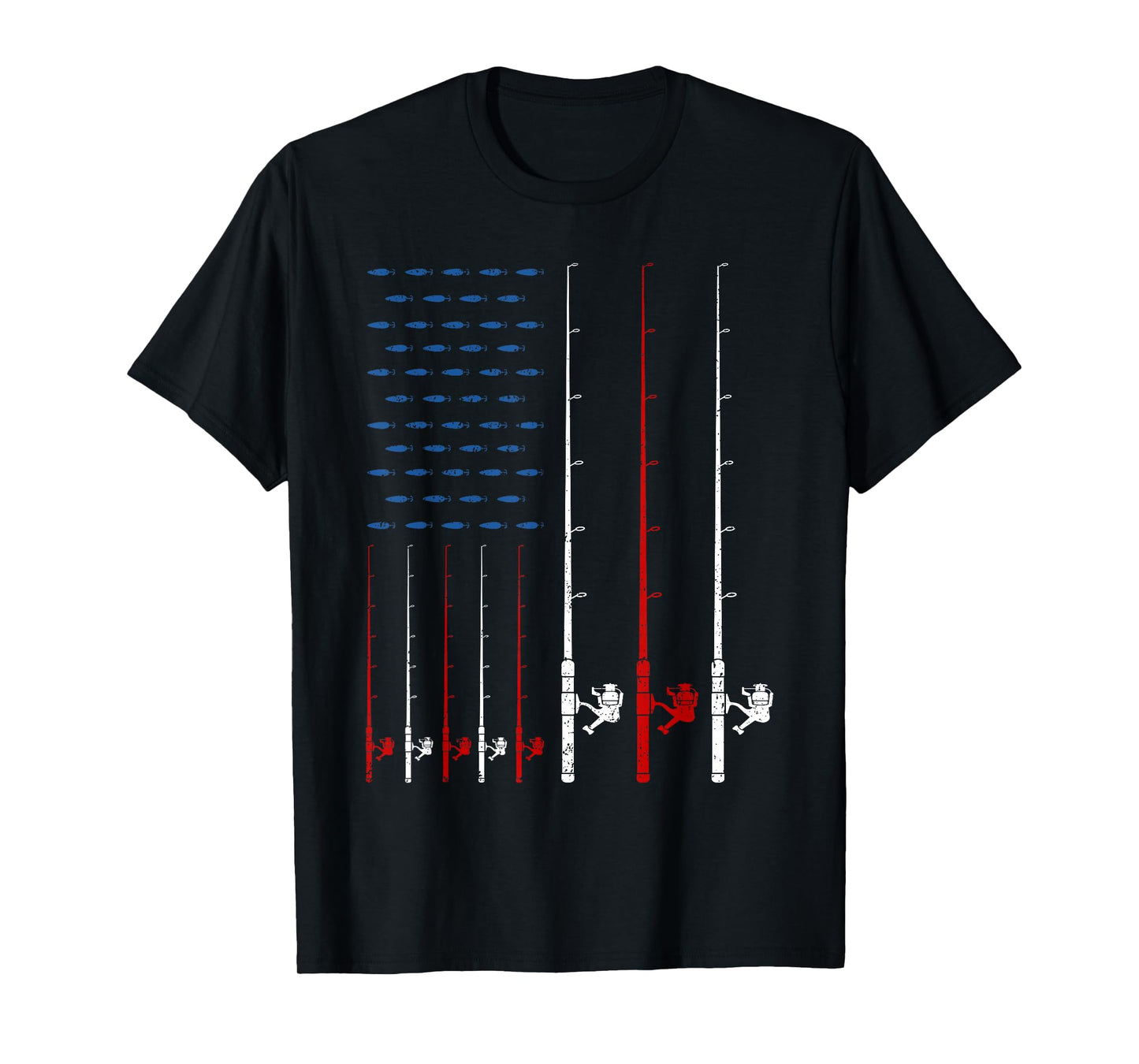 Fishing Rods American Flag T-Shirt