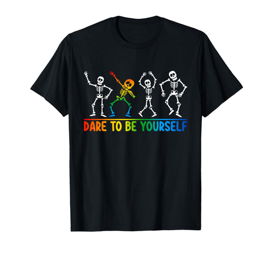 Dare to Be Yourself Cute Dabbing LGBTQ Pride T-Shirt