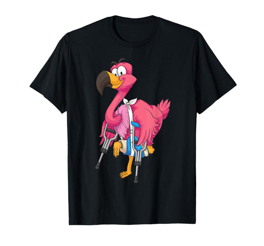 Cool Broken Leg Flamingo | Funny Fractured Shorebird Gift T-Shirt