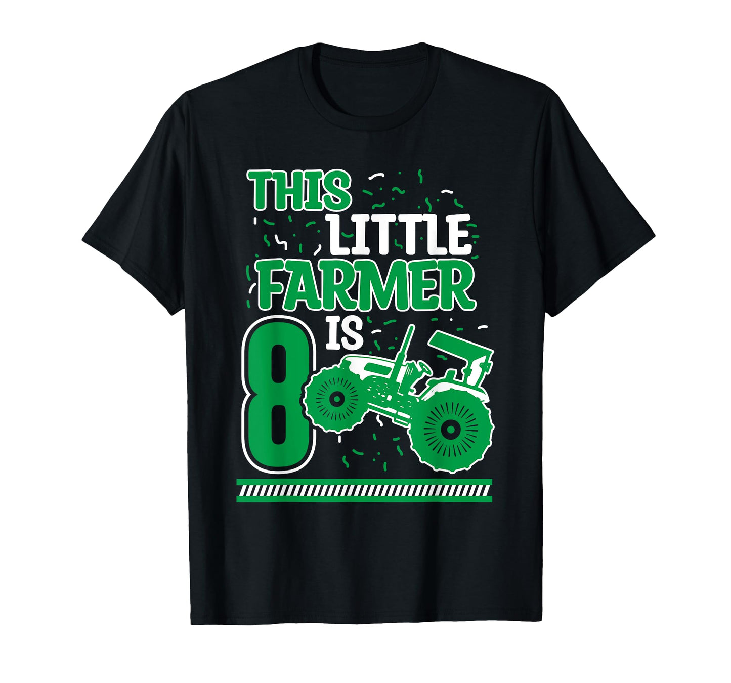 8 Years Old Boy Tractor Little Farmer 8th Birthday Kids T-Shirt