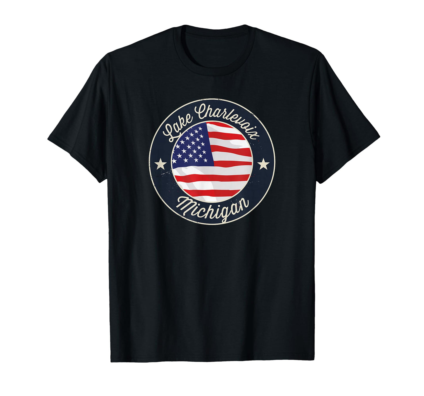Lake Charlevoix - Patriotic Michigan Souvenir T-Shirt