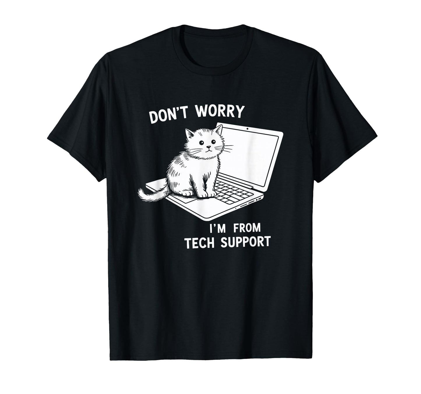Tech Support Funny Cat T-Shirt