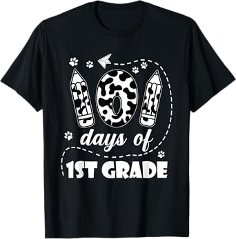 101 Days 1st Grade School 100th Day Dog 100 Days Students T-Shirt