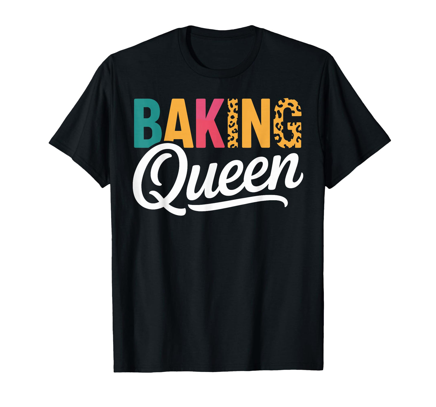 Baking Queen Cute Leopard Print Baking Lover Design T-Shirt