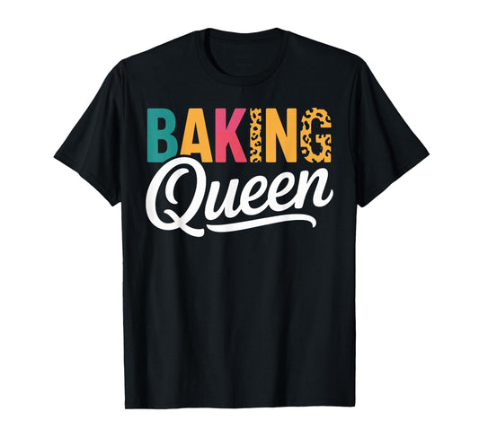 Baking Queen Cute Leopard Print Baking Lover Design T-Shirt