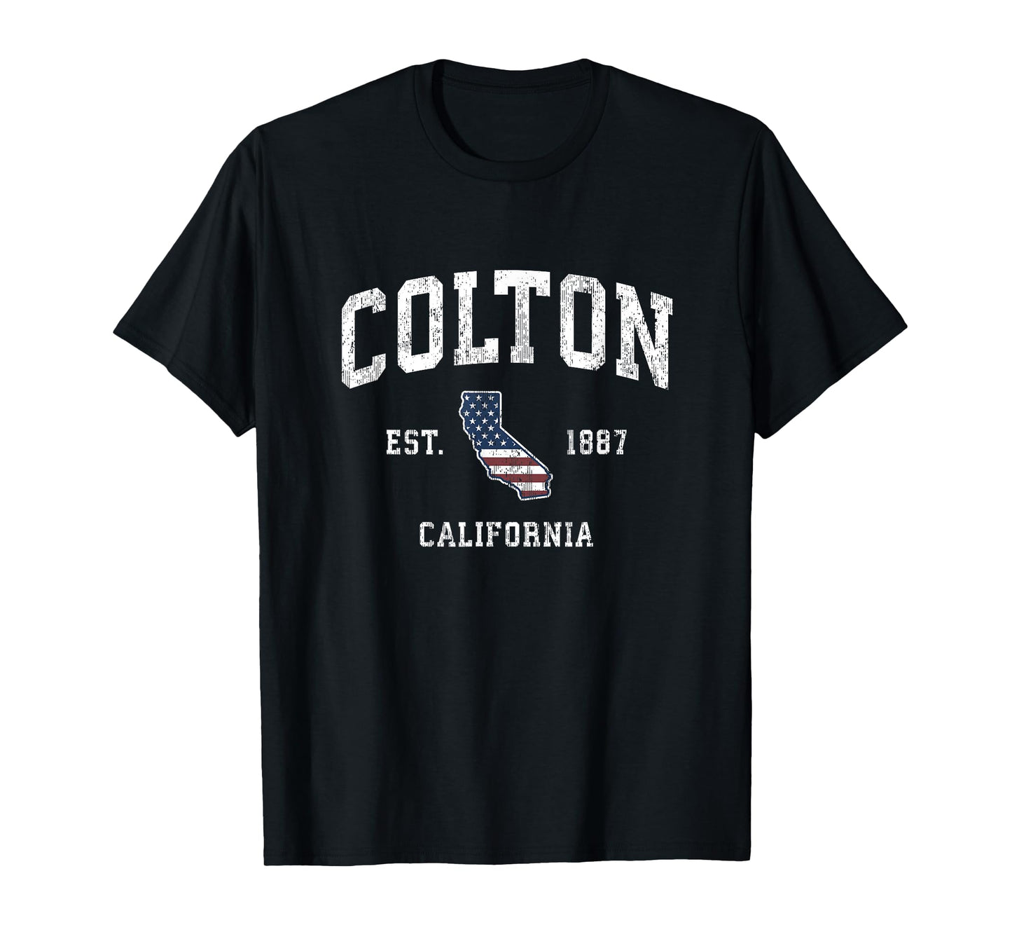 Colton California CA Vintage American Flag Sports Design T-Shirt