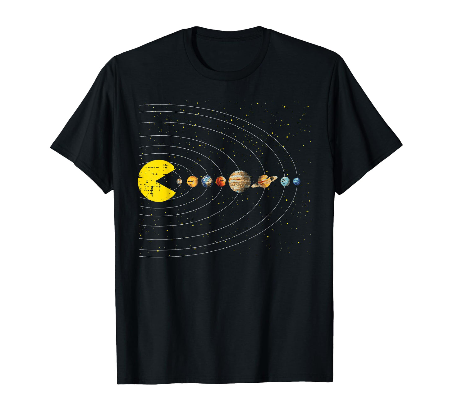 Retro Game Eating Planets Space Galaxy Gaming Boys Kids Men T-Shirt