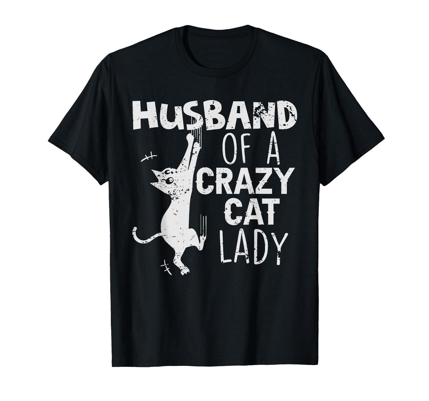 Retro Husband Of A Crazy Cat Lady Funny Valentine's Day Cat T-Shirt