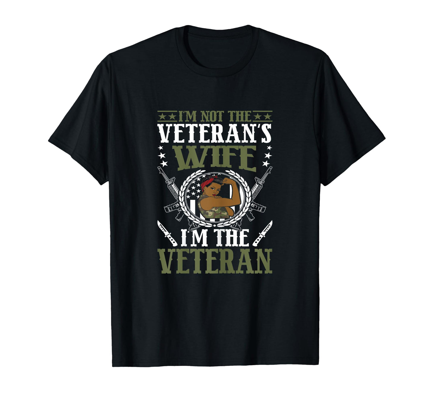 African American Army Veteran Female Afro Melanin Girl T-Shirt