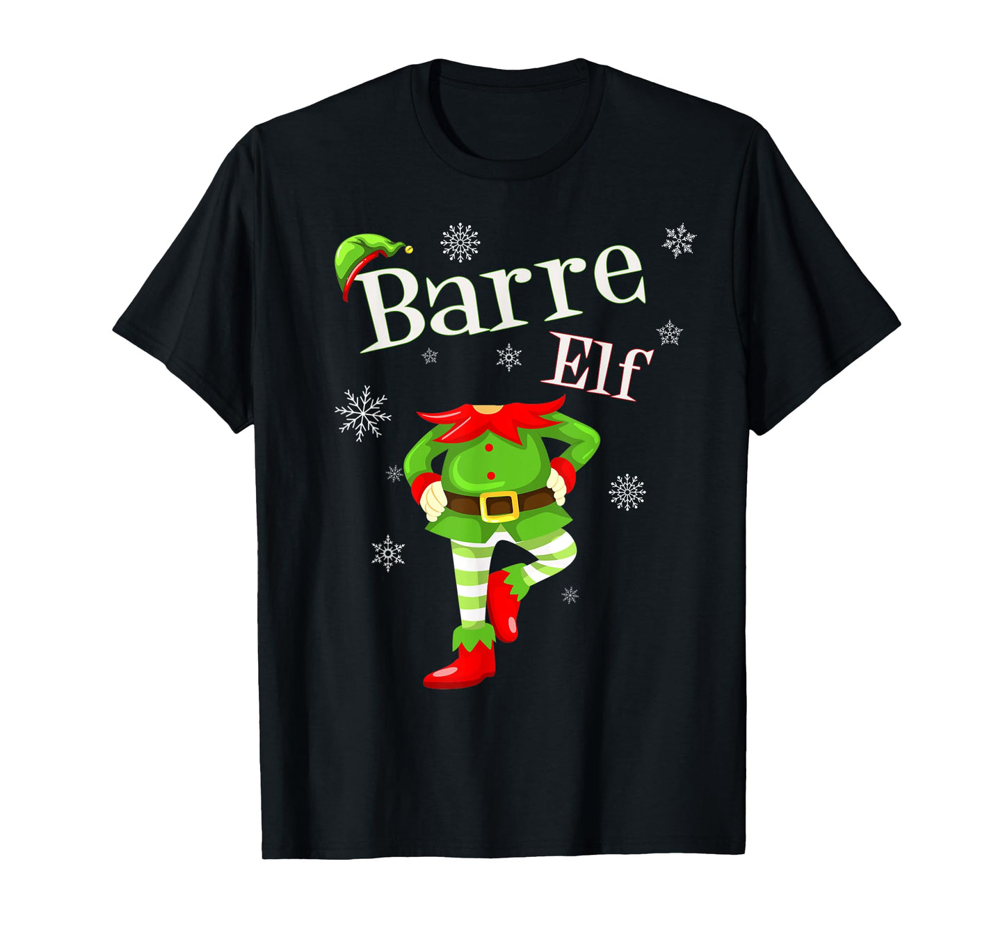 Barre Elf Funny Fitness Workout Christmas T-Shirt Holiday T-Shirt
