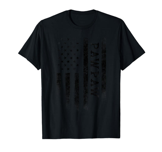 Pawpaw Patriotic American USA Flag Father's Day Pawpaw T-Shirt for Men