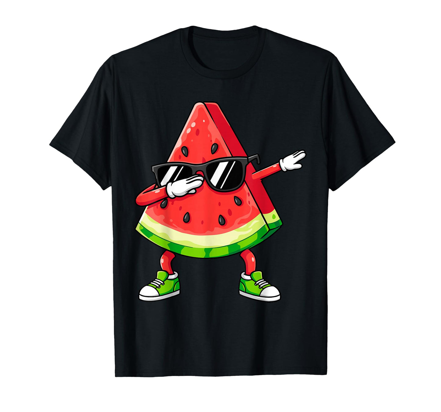 Dabbing Watermelon Sunglasses Summer Tropical Fruit T-Shirt