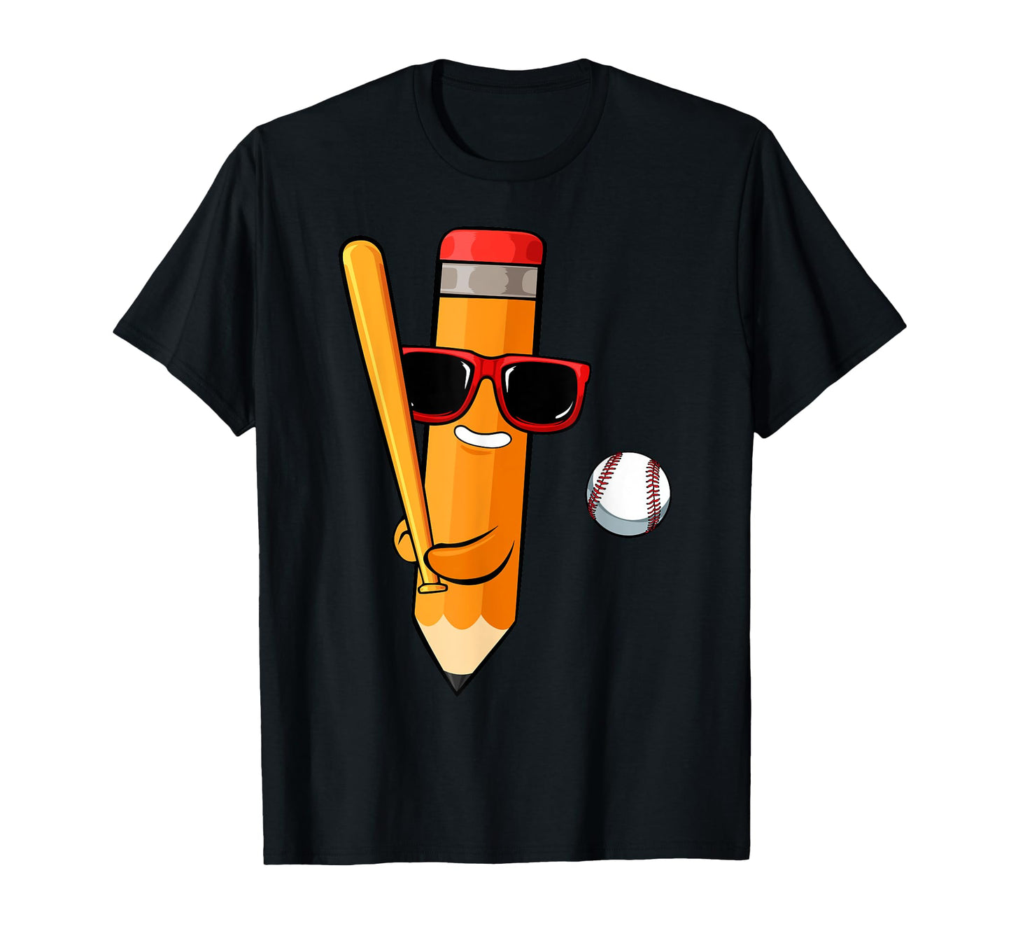 Baseball Player Pencil Back To School Cute Sport Students T-Shirt
