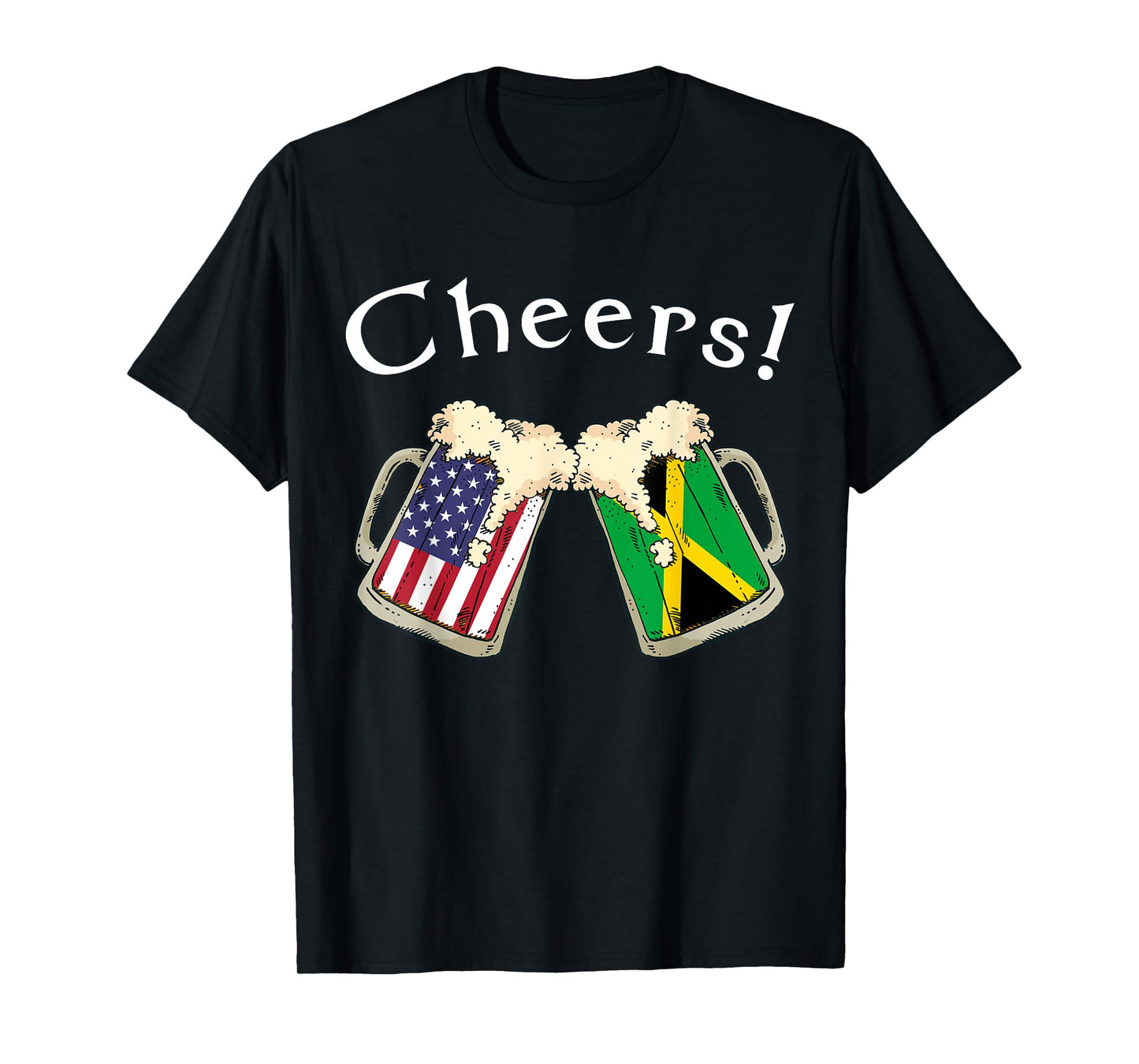 American Jamaican Patriot US Flag Beer Drinks Jamaica Grown T-Shirt