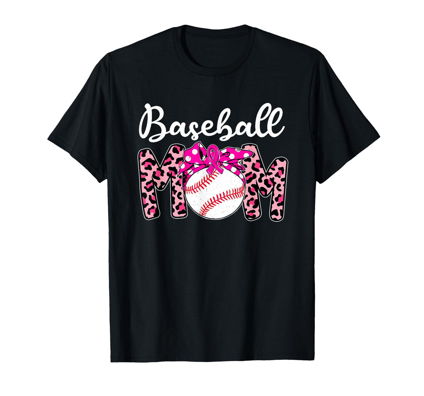 Baseball Mom Pink Ribbon Breast Cancer Awareness Fighters T-Shirt