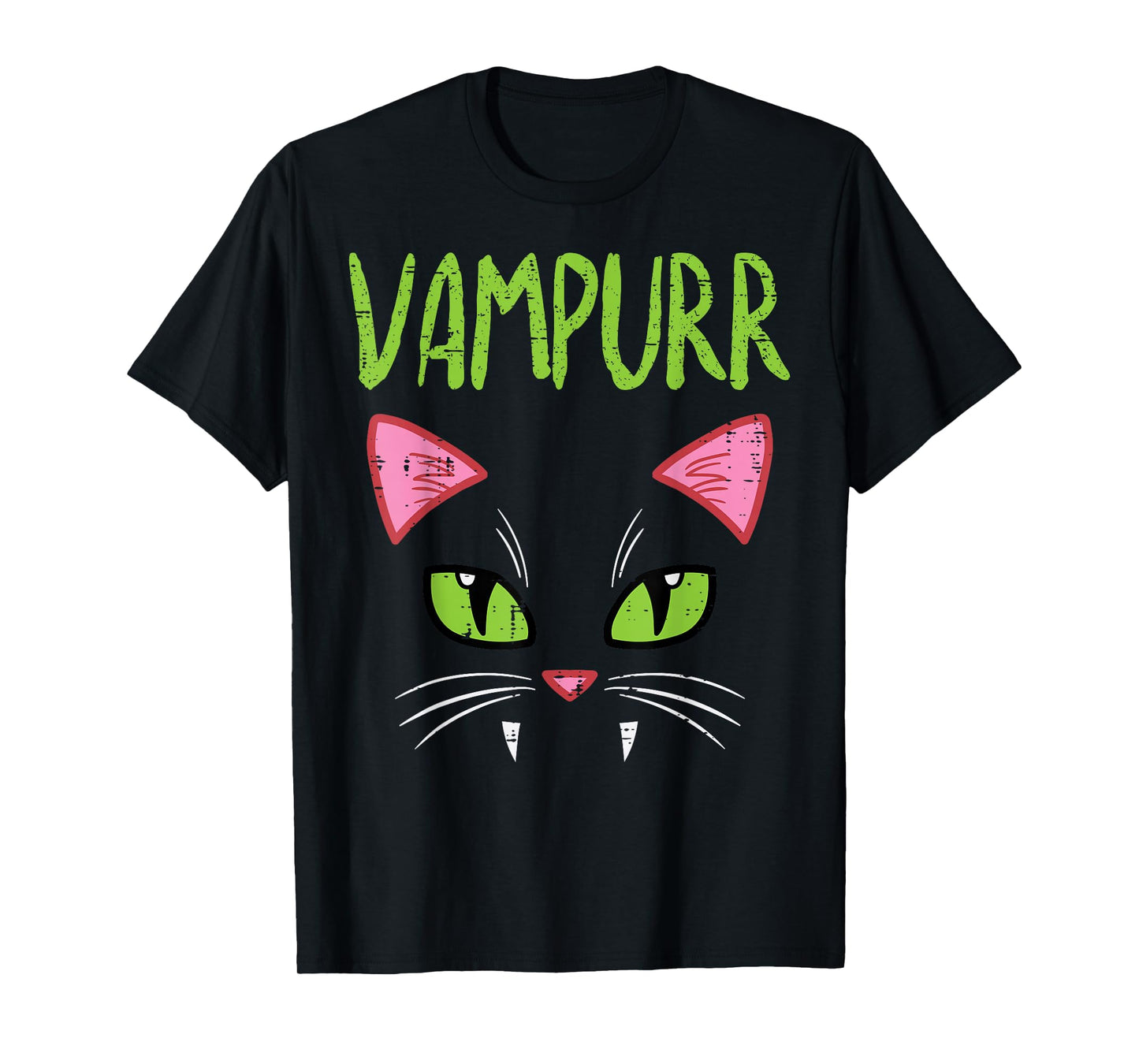 Vampurr Vampire Cat Funny Halloween Costume Women Girls T-Shirt