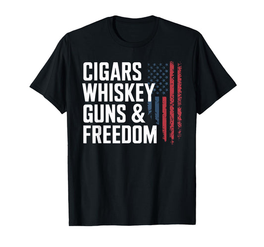 Cigars Whiskey Guns and Freedom T shirt Cigars T-Shirt