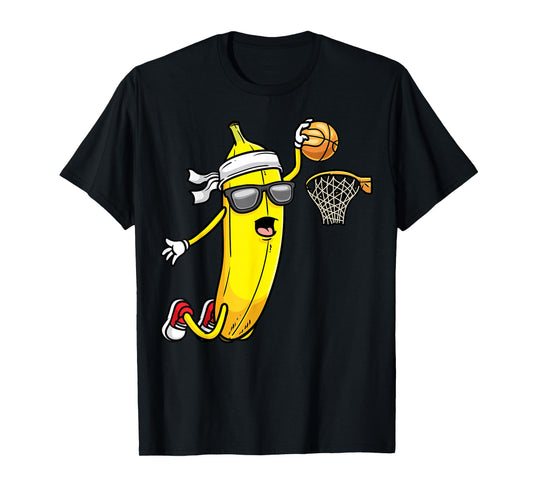 Banana Playing Basketball Fruit Lover Basketball Player T-Shirt
