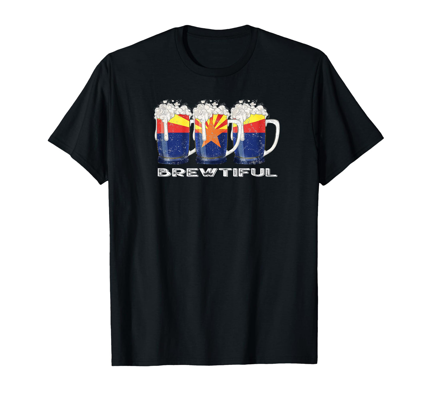 Beer Lover Funny Brewtiful AZ Arizona State Flag T-Shirt