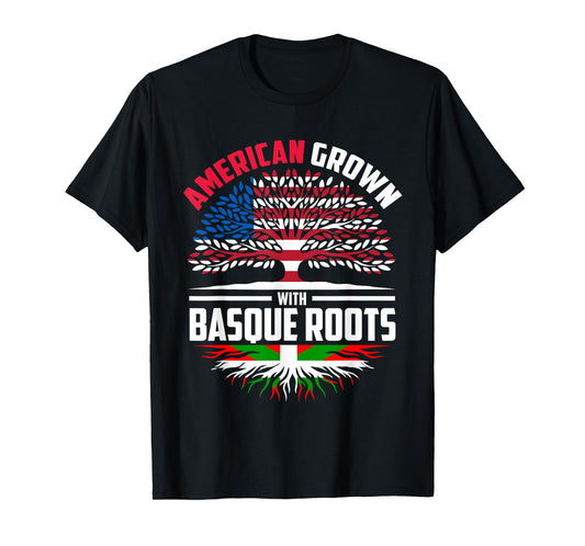 American Grown With Basque Roots Spain Born Flag Heritage T-Shirt