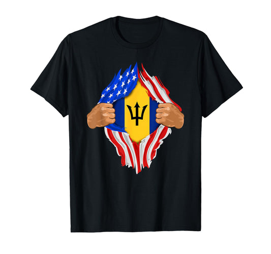 Barbadian Blood Inside Me T-Shirt | Barbados Flag Gift T-Shirt