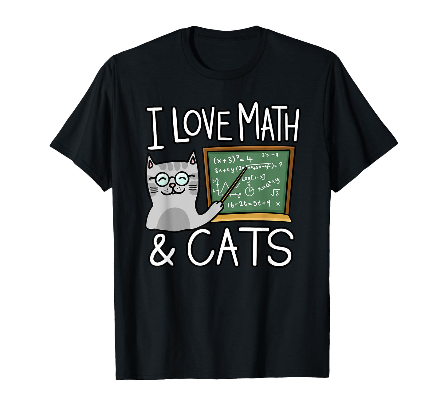 Funny Cat Lover, Math And Cat, Funny Math Lover T-Shirt for Men Women Kids