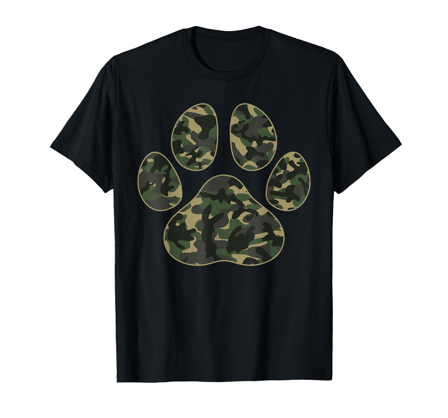 Cute Camo Paw Print Pet Owner Camouflage Paw Print Dog Lover T-Shirt