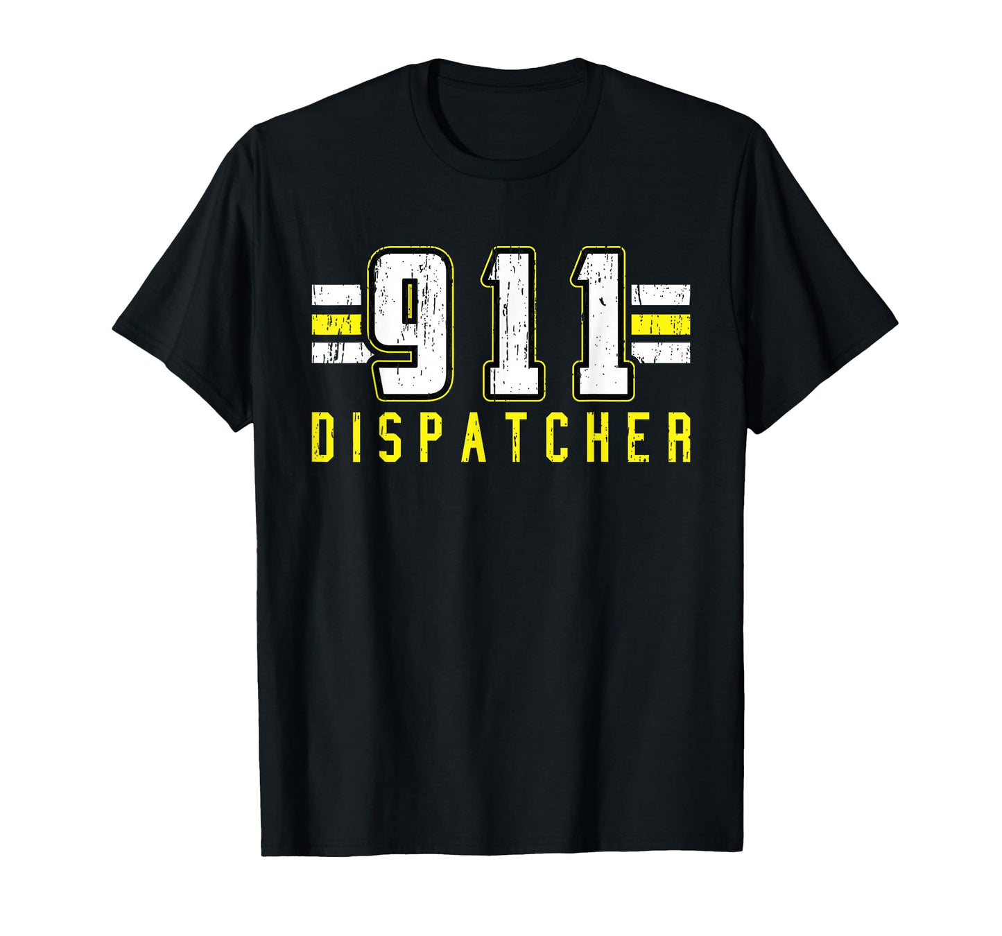 911 American Flag Dispatcher Thin Gold Line Operator T-Shirt