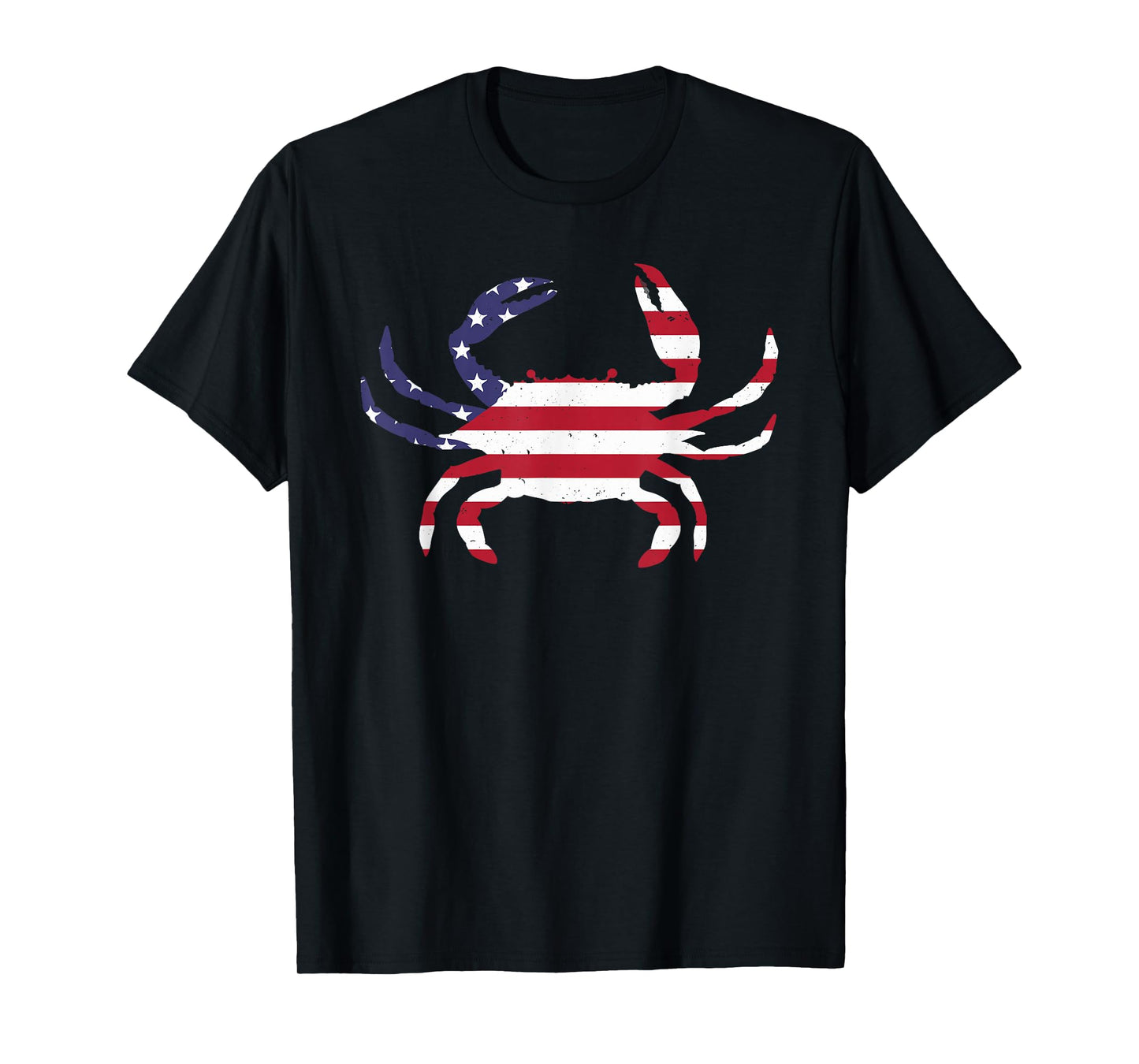 Cool Crab for Men Women Fourth July Flag Patriotic Crabbing T-Shirt